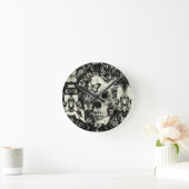 ビクトリアンなゴシック様式レースのスカル ラウンド壁時計 (ホーム)