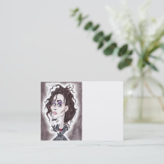 ビクトリアンなゴシック様式暗い風刺漫画のスケッチビジネス 名刺 (スタンド正面)