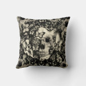 ビクトリアンなゴシック様式花のレースのスカル クッション (裏面)