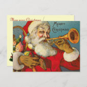 ビクトリアンなサンタのクリスマスの郵便はがき シーズンポストカード (正面/裏面)