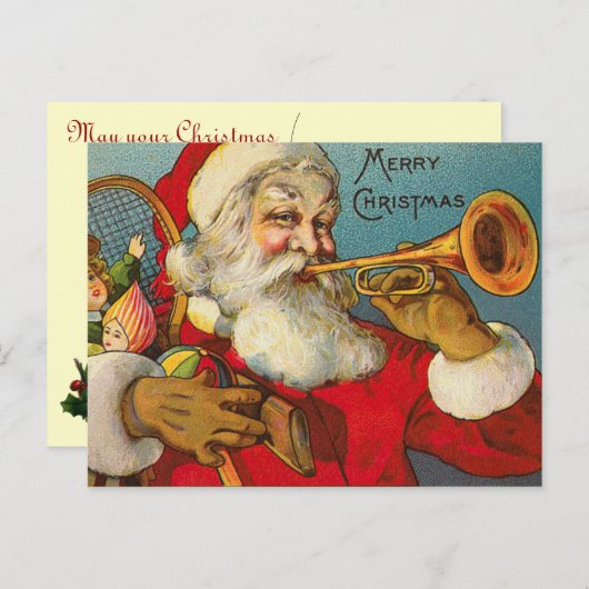 ビクトリアンなサンタのクリスマスの郵便はがき シーズンポストカード (正面/裏面)