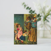 ビクトリアンなサンタクロースのクリスマスの郵便はがき シーズンポストカード (スタンド正面)