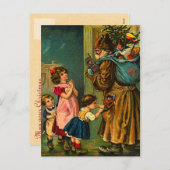 ビクトリアンなサンタクロースのクリスマスの郵便はがき シーズンポストカード (正面/裏面)