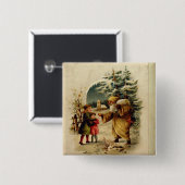 ビクトリアンなサンタ 缶バッジ (正面&裏面)