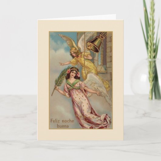 ビクトリアンなスペイン語/ヒスパニックのクリスマスカード シーズンカード (正面)