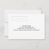 ビクトリアンなダマスク織(黒及び暗い赤紫色) RSVPカード (裏面)