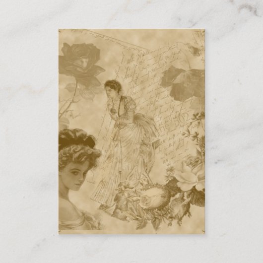 ビクトリアンなテーマの縦ビジネスプロフィールカード 名刺 (正面)