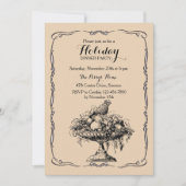 ビクトリアンなデザート用深皿の夕食のパーティの招待状 招待状 (正面)