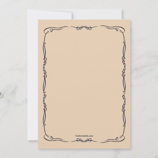 ビクトリアンなデザート用深皿の夕食のパーティの招待状 招待状 (裏面)