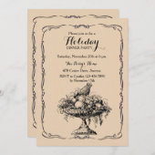 ビクトリアンなデザート用深皿の夕食のパーティの招待状 招待状 (正面/裏面)