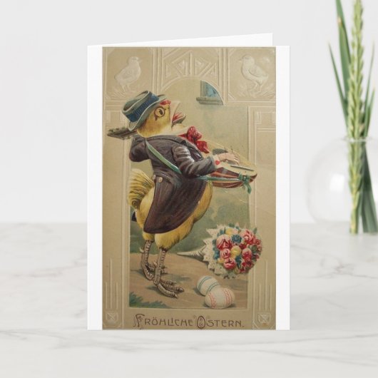 ビクトリアンなドイツ人のイースターカード- Frohliche Ostern シーズンカード (正面)