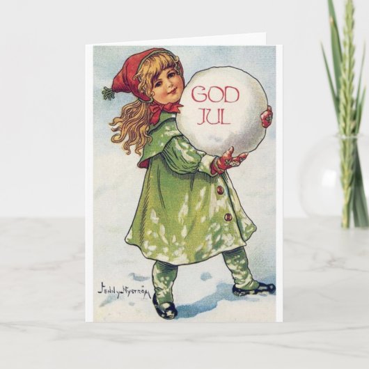 ビクトリアンなノルウェー/デンマークのクリスマスカード シーズンカード (正面)