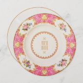 ビクトリアンなハイティーのパーティの招待状 招待状 (正面/裏面)