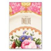 ビクトリアンなハイティーの園遊会のテーブル数カード テーブルナンバー (裏面)