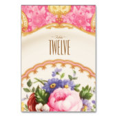 ビクトリアンなハイティーの園遊会のテーブル数カード テーブルナンバー (正面)