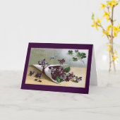 ビクトリアンなバイオレット カード (黄色い花)