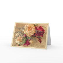 ビクトリアンなバラのクリスマスカード