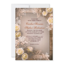 ビクトリアンなバラのヴィンテージの素朴な結婚式招待状