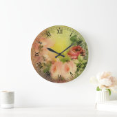 ビクトリアンなバラ1 ラージ壁時計 (ホーム)