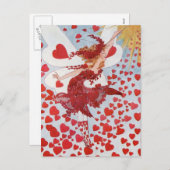 ビクトリアンなバレンタインのハートの妖精 シーズンポストカード (正面/裏面)