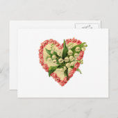 ビクトリアンなバレンタインのハート シーズンポストカード (正面/裏面)