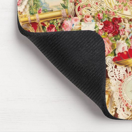 ビクトリアンなバレンタインのマウスパッドのコラージュ マウスパッド (コーナー)