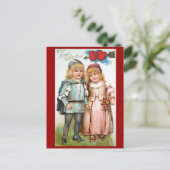 ビクトリアンなバレンタインの旧式な郵便はがきの恋人 シーズンポストカード (スタンド正面)