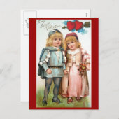 ビクトリアンなバレンタインの旧式な郵便はがきの恋人 シーズンポストカード (正面/裏面)