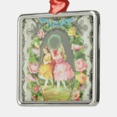 ビクトリアンなバレンタインカード メタルオーナメント (左)