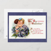 ビクトリアンなバレンタイン"キスの至福"のキューピッド シーズンポストカード (正面/裏面)