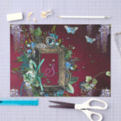 ビクトリアンなバーガンディの霧のラベンダーの藤フレーム 薄葉紙 (クラフト)