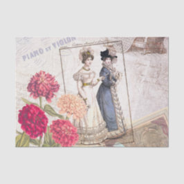 ビクトリアンなファッションのコラージュ 薄葉紙