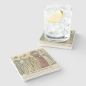 ビクトリアンなファッションプレート ストーンコースター (横)