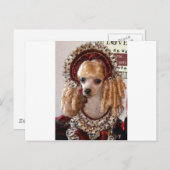 ビクトリアンなプードル愛犬の姿勢 ポストカード (正面/裏面)