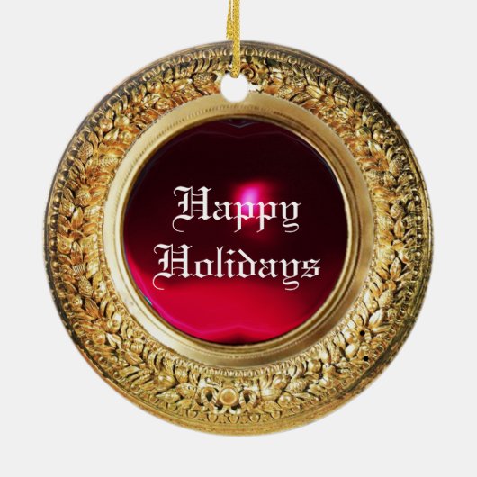 ビクトリアンなミニチュア犬のポートレートのアイルランド人のグレイハウンド セラミックオーナメント (裏面)