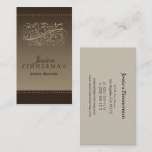 ビクトリアンなモカ名刺 名刺 (正面/裏面)