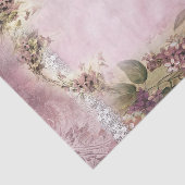 ビクトリアンなライラックwの白いレースフレームのラベンダーのピンク 薄葉紙 (詳細)