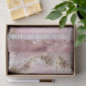 ビクトリアンなライラックwの白いレースフレームのラベンダーのピンク 薄葉紙 (ギフト)