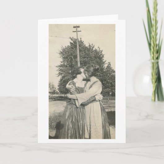 ビクトリアンなレズビアンのバレンタインデーカード シーズンカード (正面)