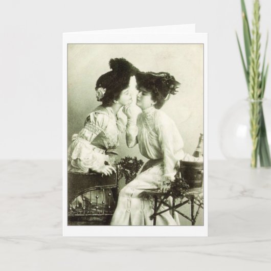 ビクトリアンなレズビアンのバレンタインデーカード シーズンカード (正面)