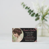 ビクトリアンなヴィンテージのヘアーサロンの美しいの名刺 名刺 (スタンド正面)