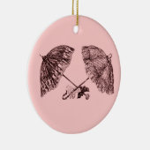 ビクトリアンなヴィンテージの傘のオーナメント セラミックオーナメント (右)