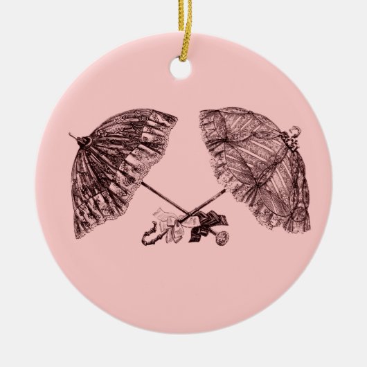 ビクトリアンなヴィンテージの傘のオーナメント セラミックオーナメント (正面)