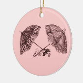 ビクトリアンなヴィンテージの傘のオーナメント セラミックオーナメント (左)