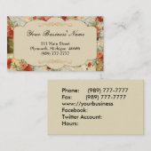 ビクトリアンなヴィンテージの花の名刺 名刺 (正面/裏面)