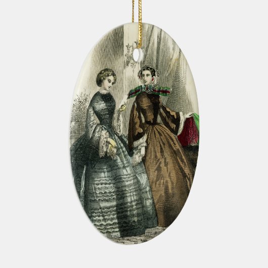 ビクトリアンな内戦の女性のファンシーな女性 セラミックオーナメント (右)