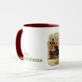 ビクトリアンな冬場面ヴィンテージのコーヒー・マグ マグカップ (正面左)