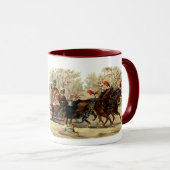 ビクトリアンな冬場面ヴィンテージのコーヒー・マグ マグカップ (正面右)