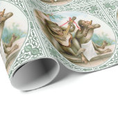 ビクトリアンな包装紙-音楽的な猿 ラッピングペーパー (ロールコーナー)