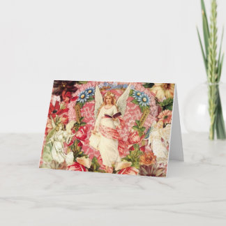 ビクトリアンな天使および花のコラージュカード シーズンカード